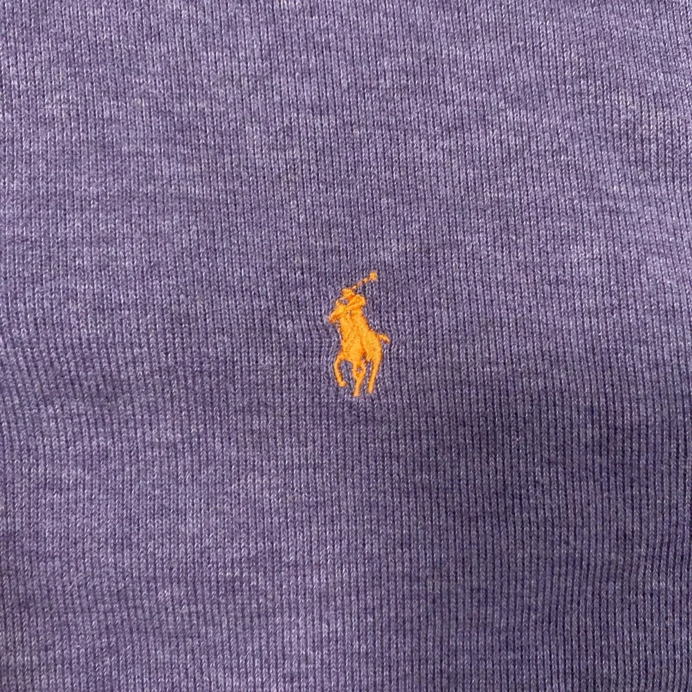 Polo Ralph‎ Lauren Mens Large Purple Quarter Zip Pullover Cotton Knit Sweater L
